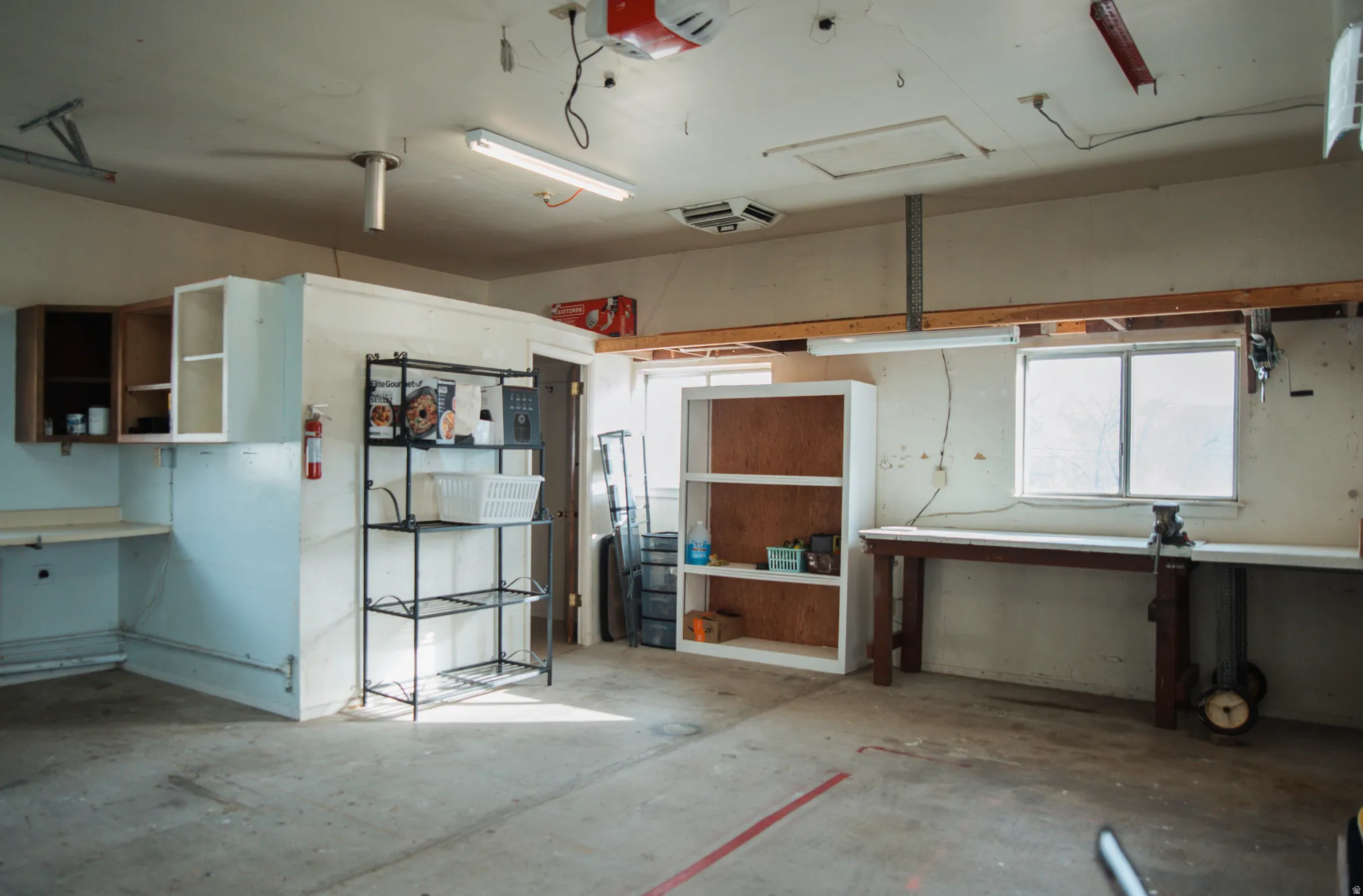 two-car garage with a door opener