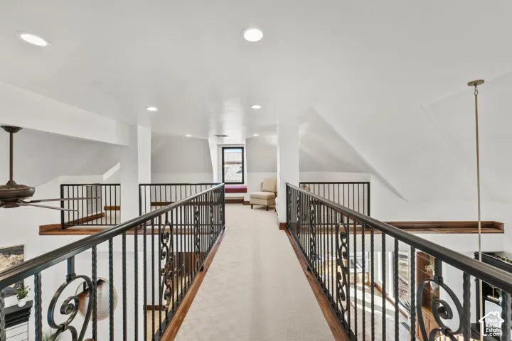 Bridge to 2nd Level Guest Suite and recessed lighting