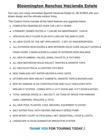 View of Home Features & Upgrades
