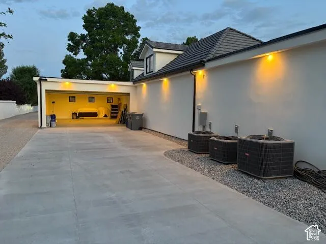 View of home primary 2 car garage