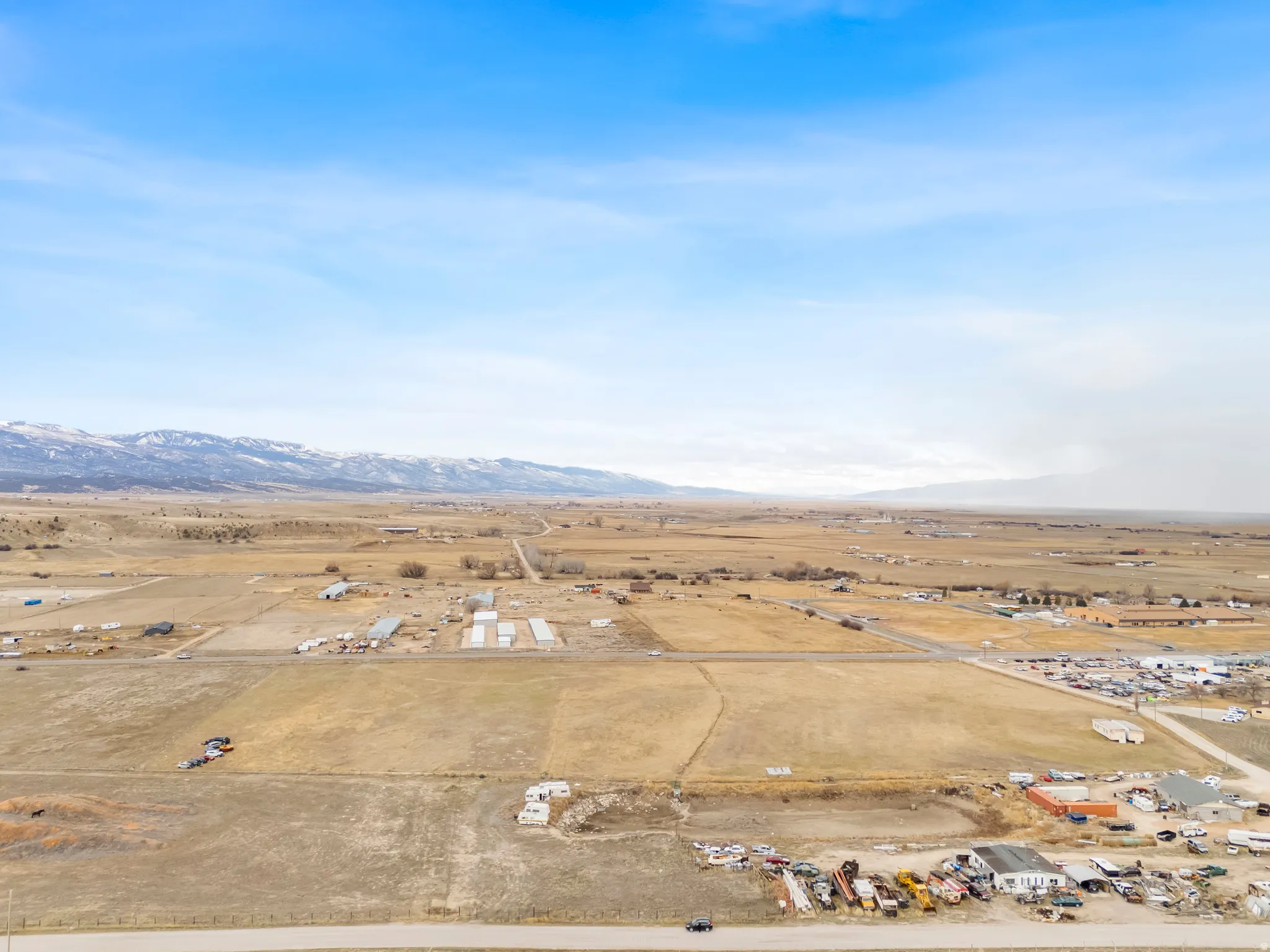 View of rural area with mountains and a desert landscape