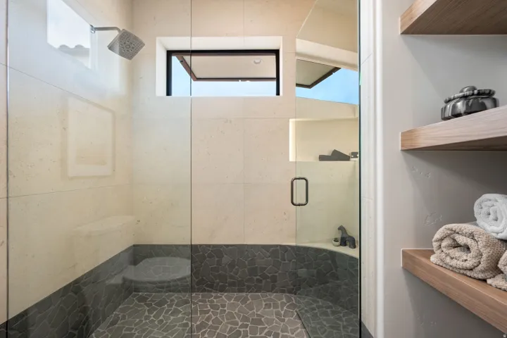 Bathroom with a stall shower