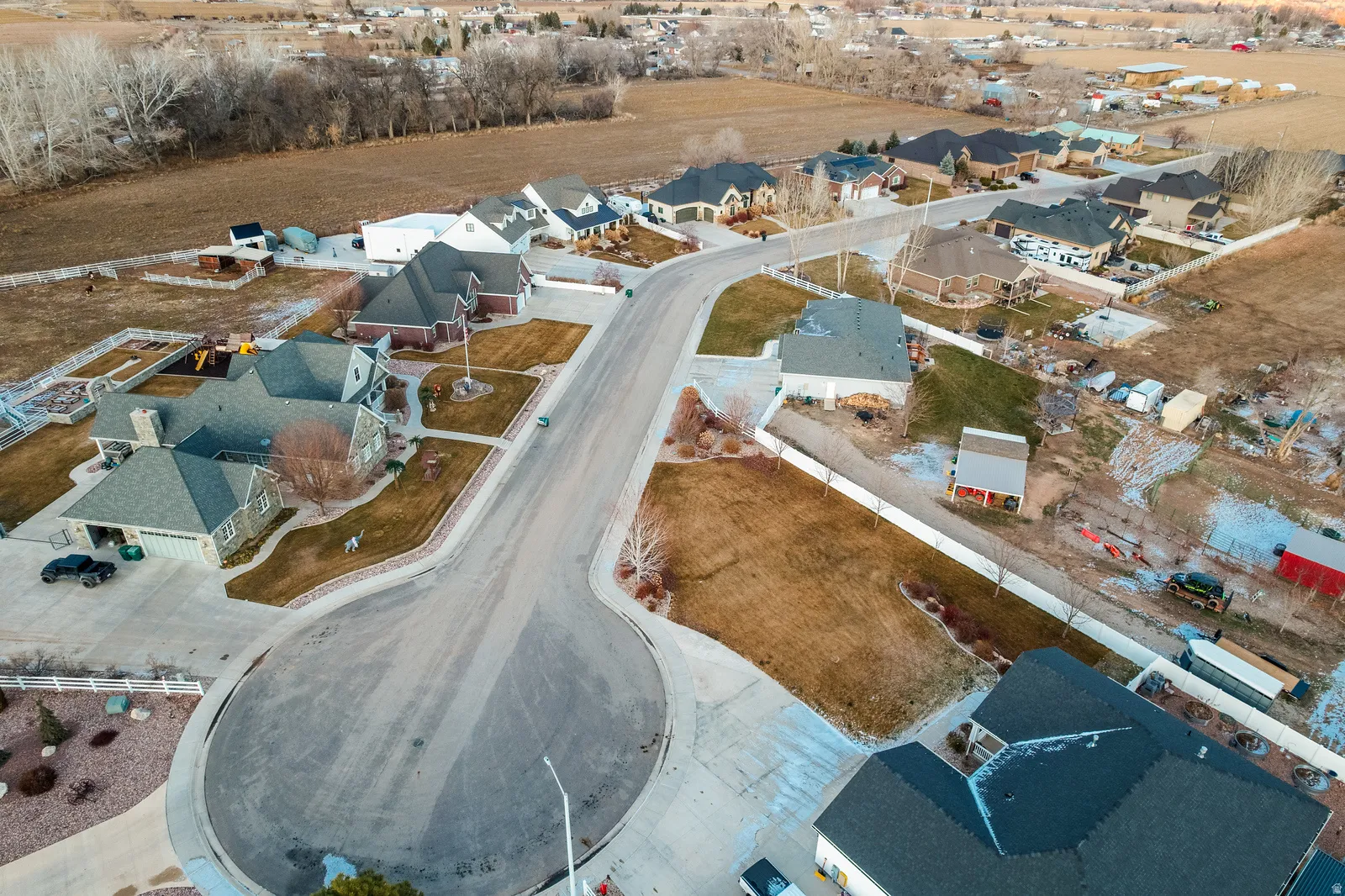 Aerial view of residential area