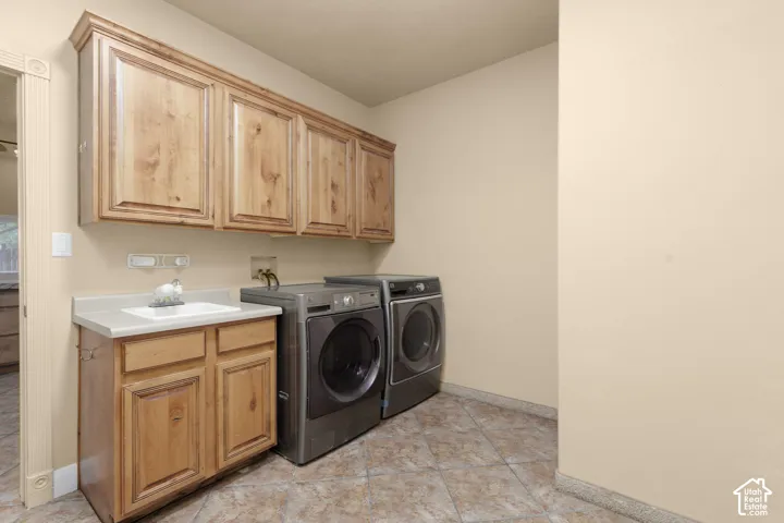Laundry room with washer/dryer and sink