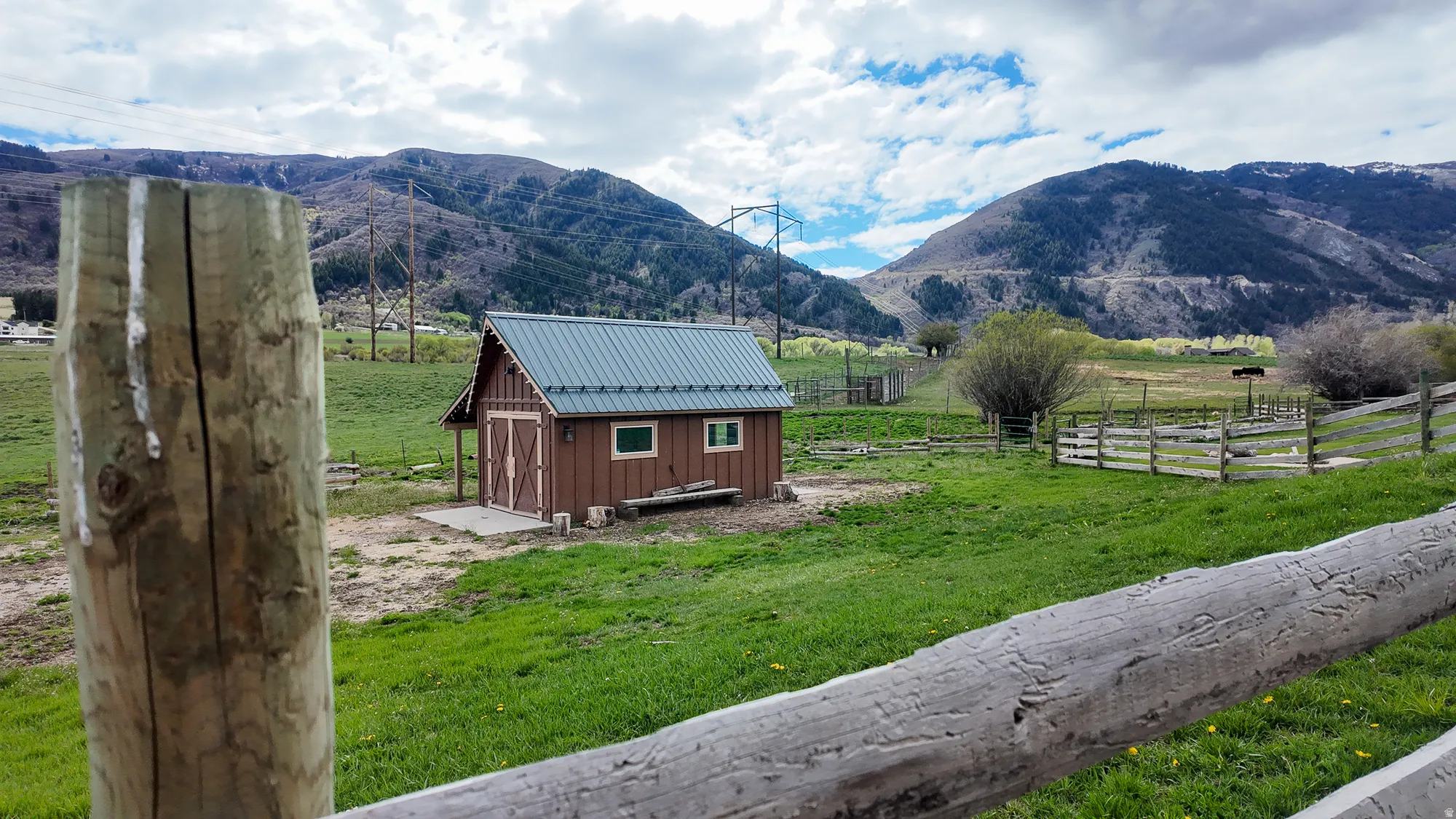 Mountain view with rural landscape