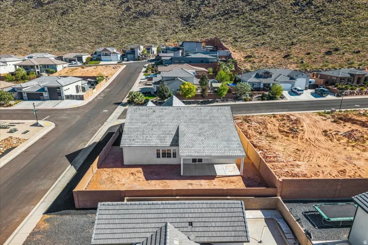 Aerial perspective of suburban area