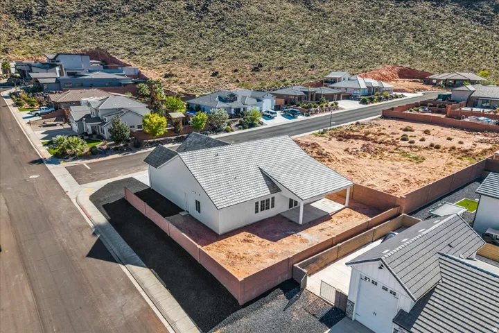 Aerial perspective of suburban area