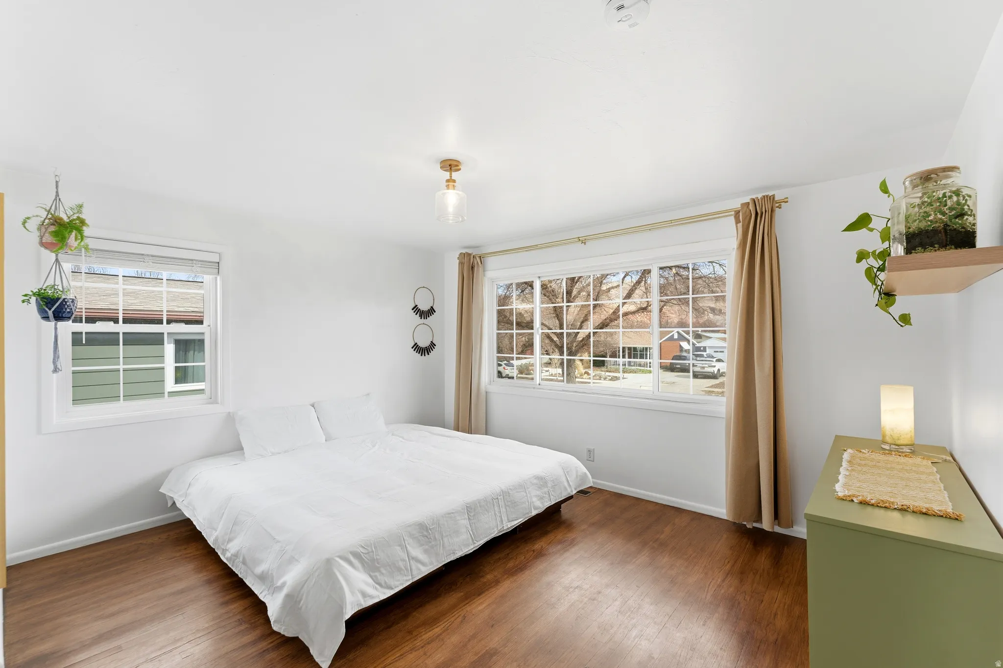 Bedroom with wood finished floors