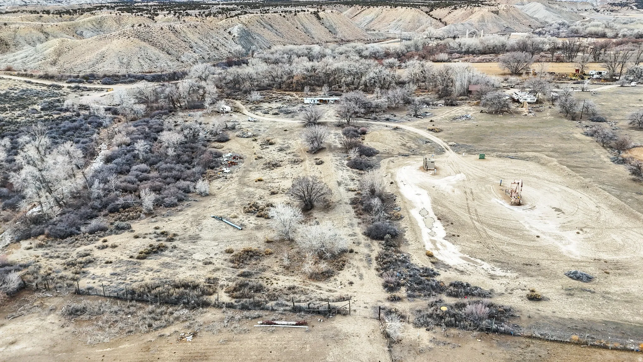 Aerial view of property's location with rural landscape