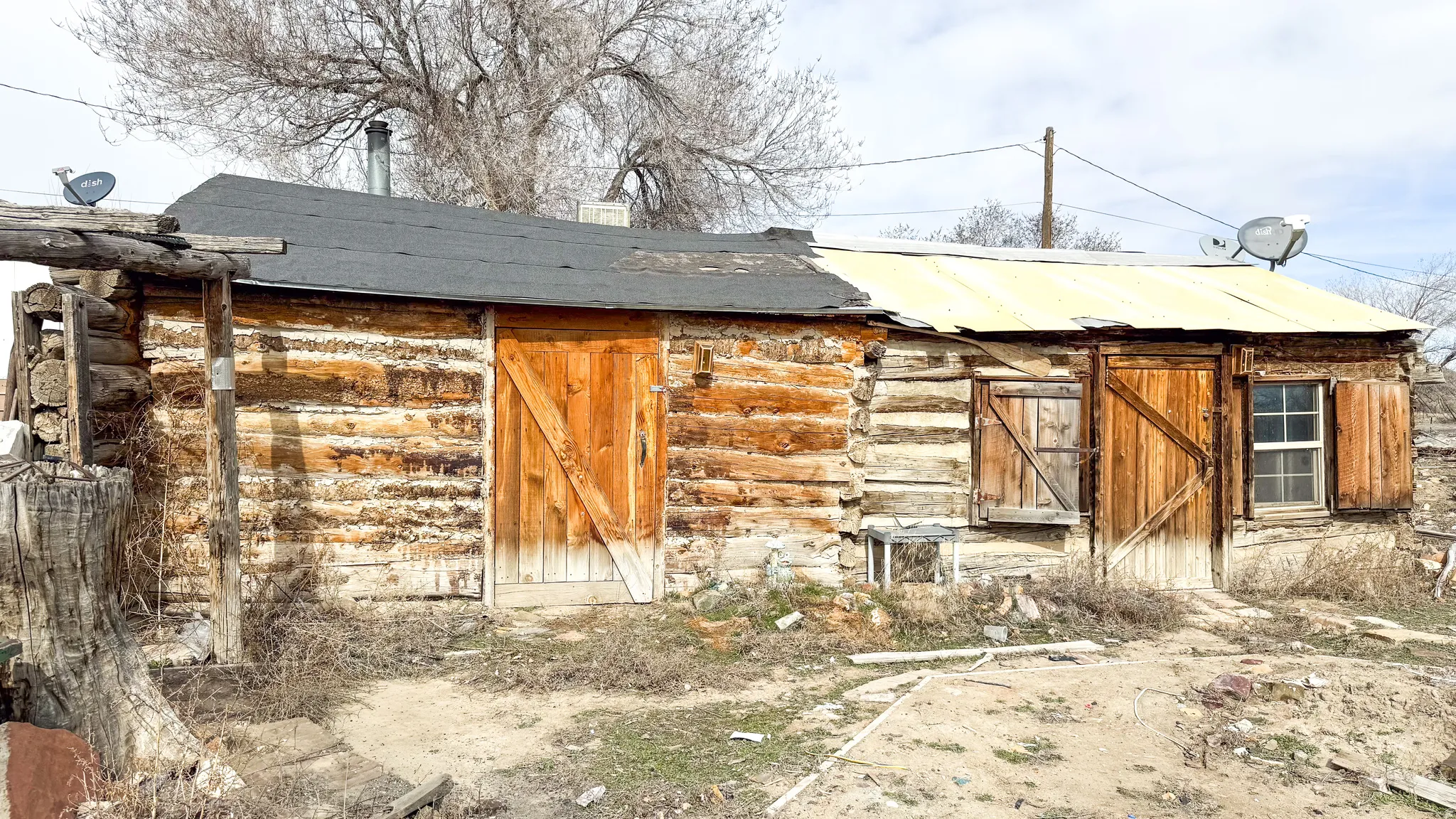 View of pioneer cabin.
