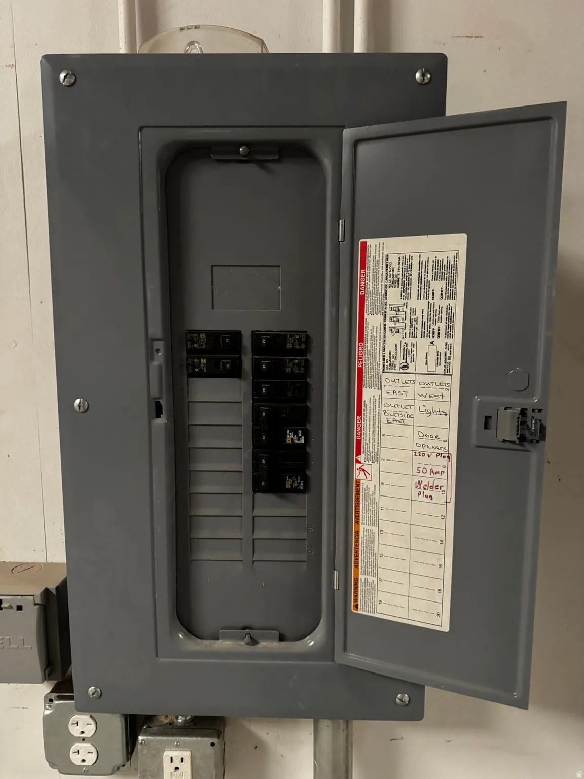 Utility room with electric panel