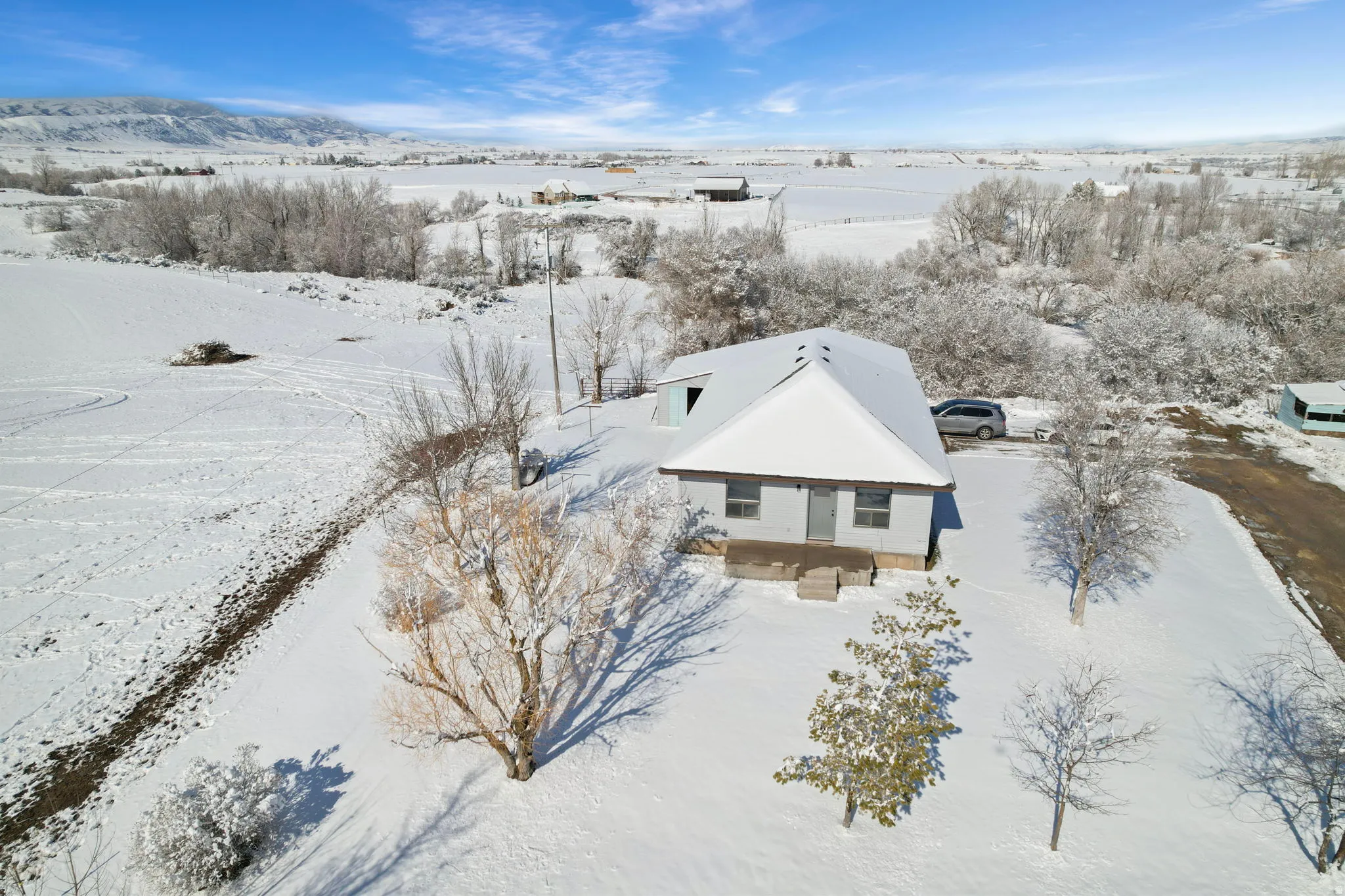 View of snowy aerial view