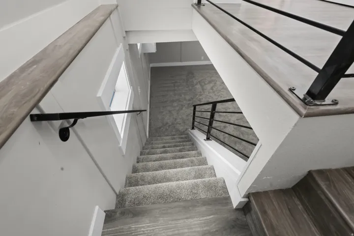 Staircase with carpet flooring