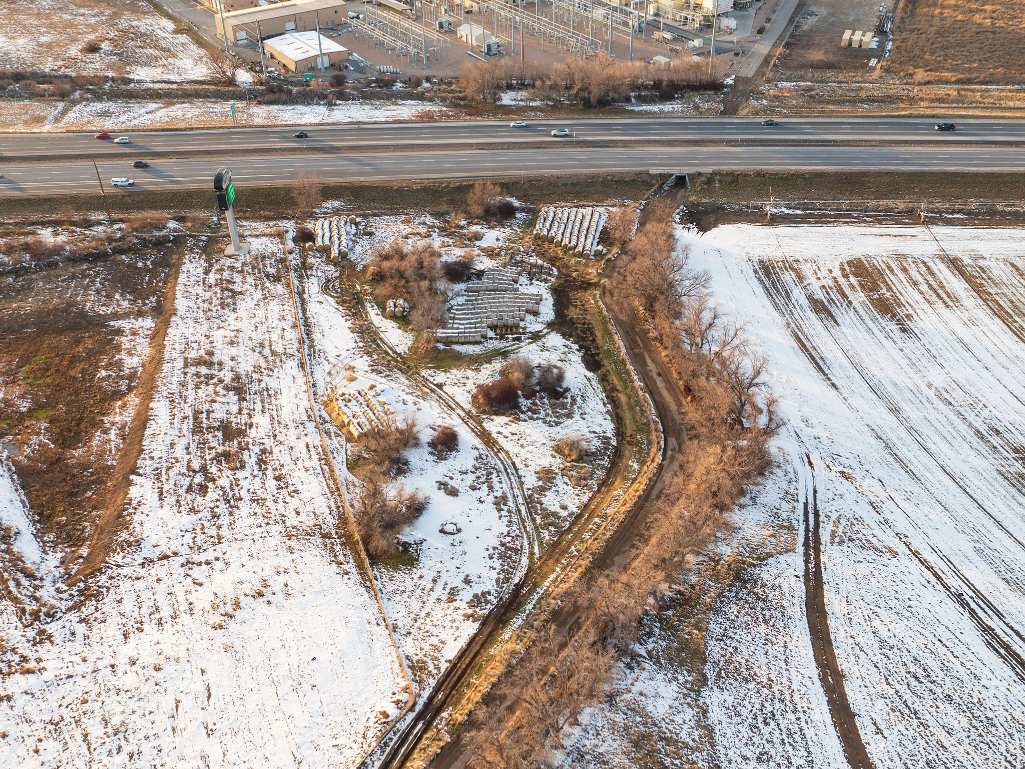View of snowy aerial view