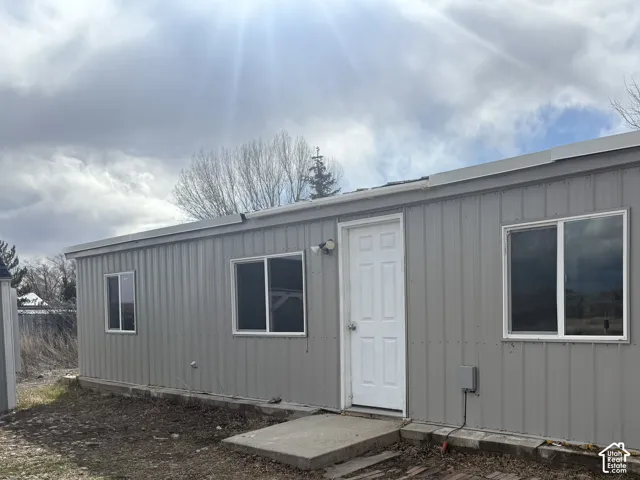 View of the exterior front door.