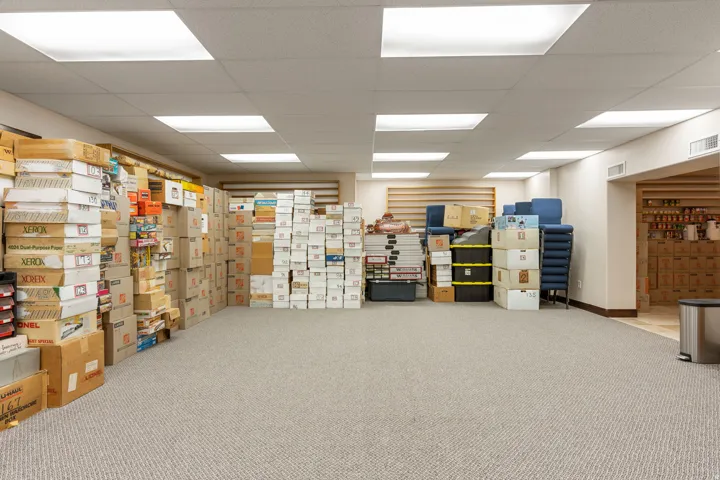 Misc room with a paneled ceiling