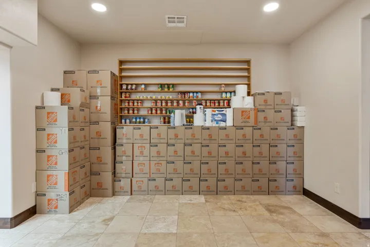 Interior space with recessed lighting