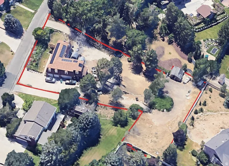 View of property location with property boundaries highlighted