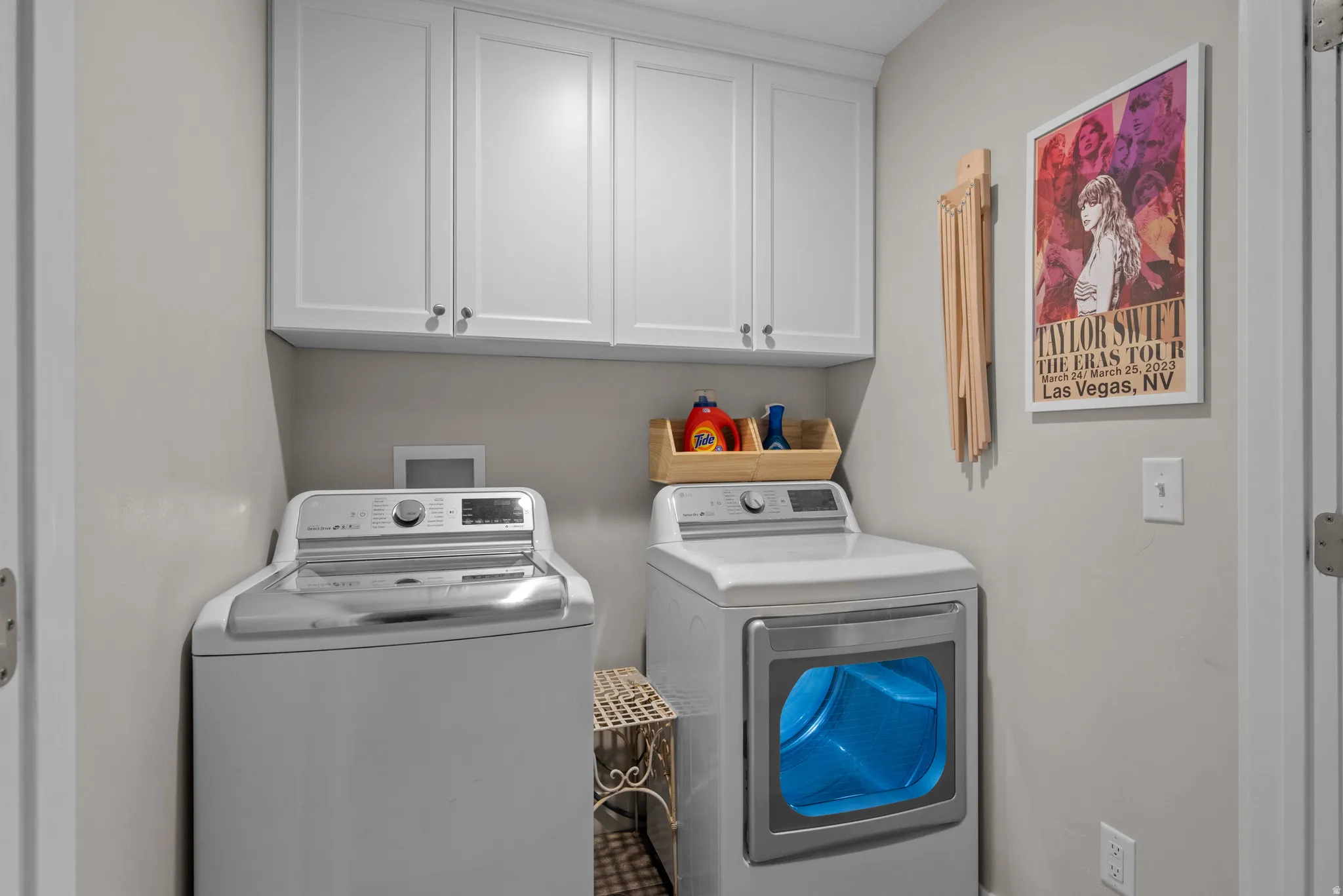 Laundry area with generous cabinet space