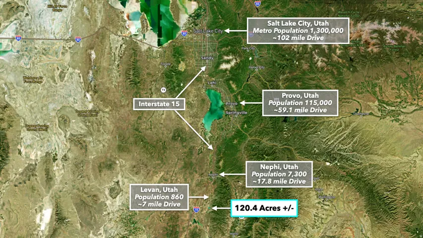 Aerial map of property and surrounding area