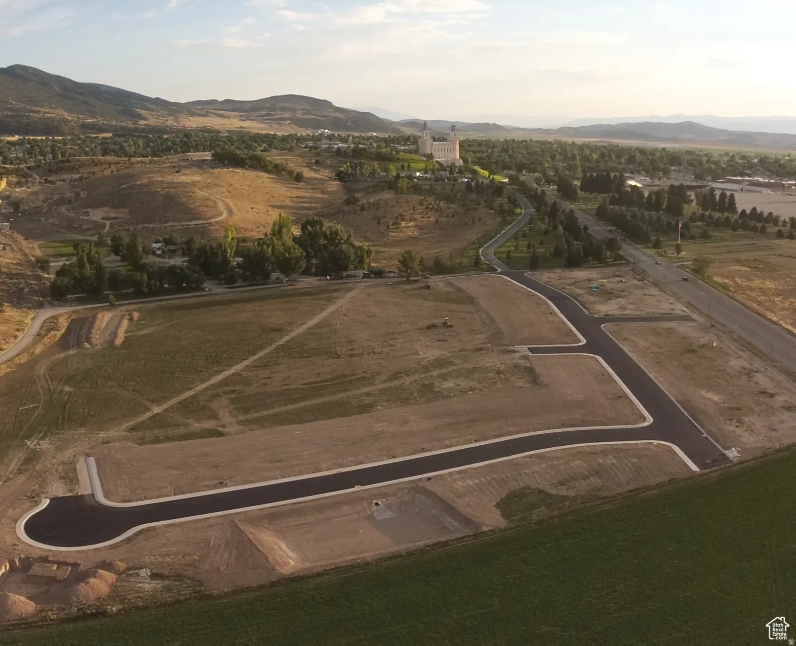 Aerial view of property's location featuring rural landscape
