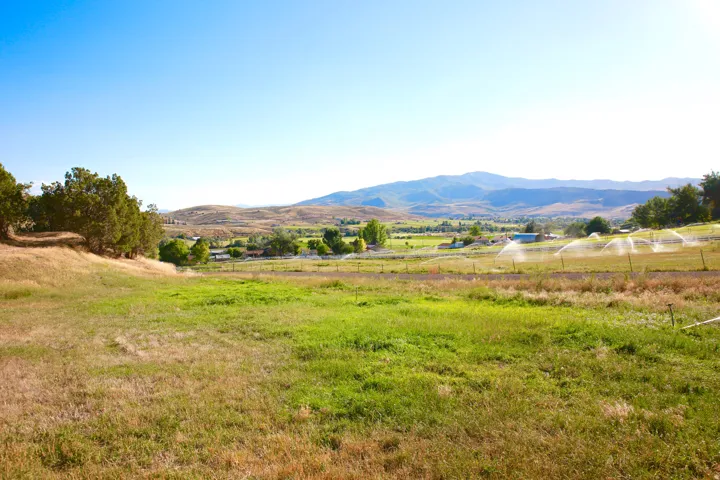 View of mountain background with rural landscape