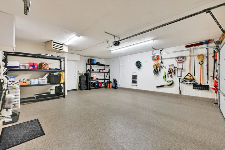 Garage with a heating unit