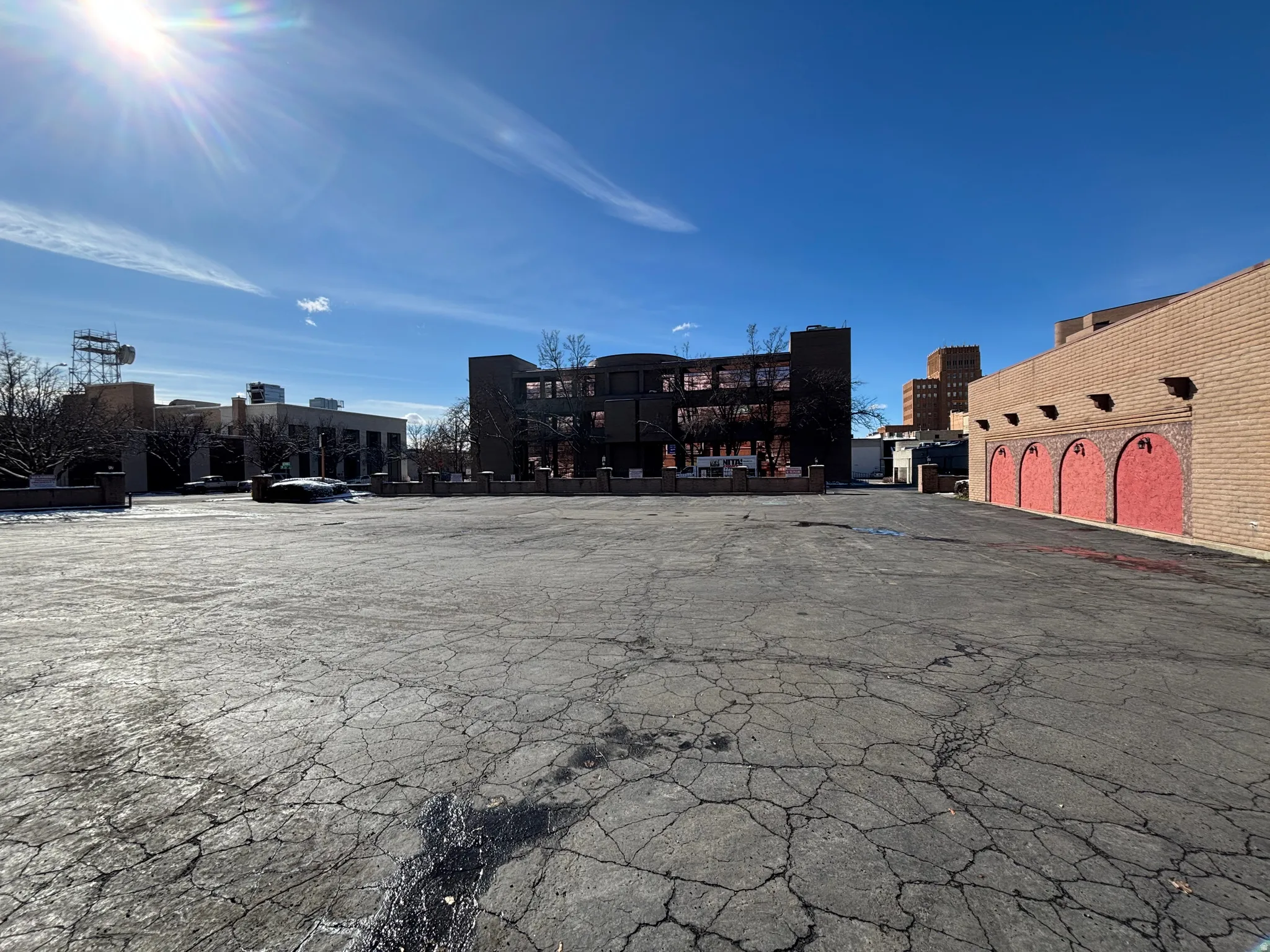 View of uncovered parking lot