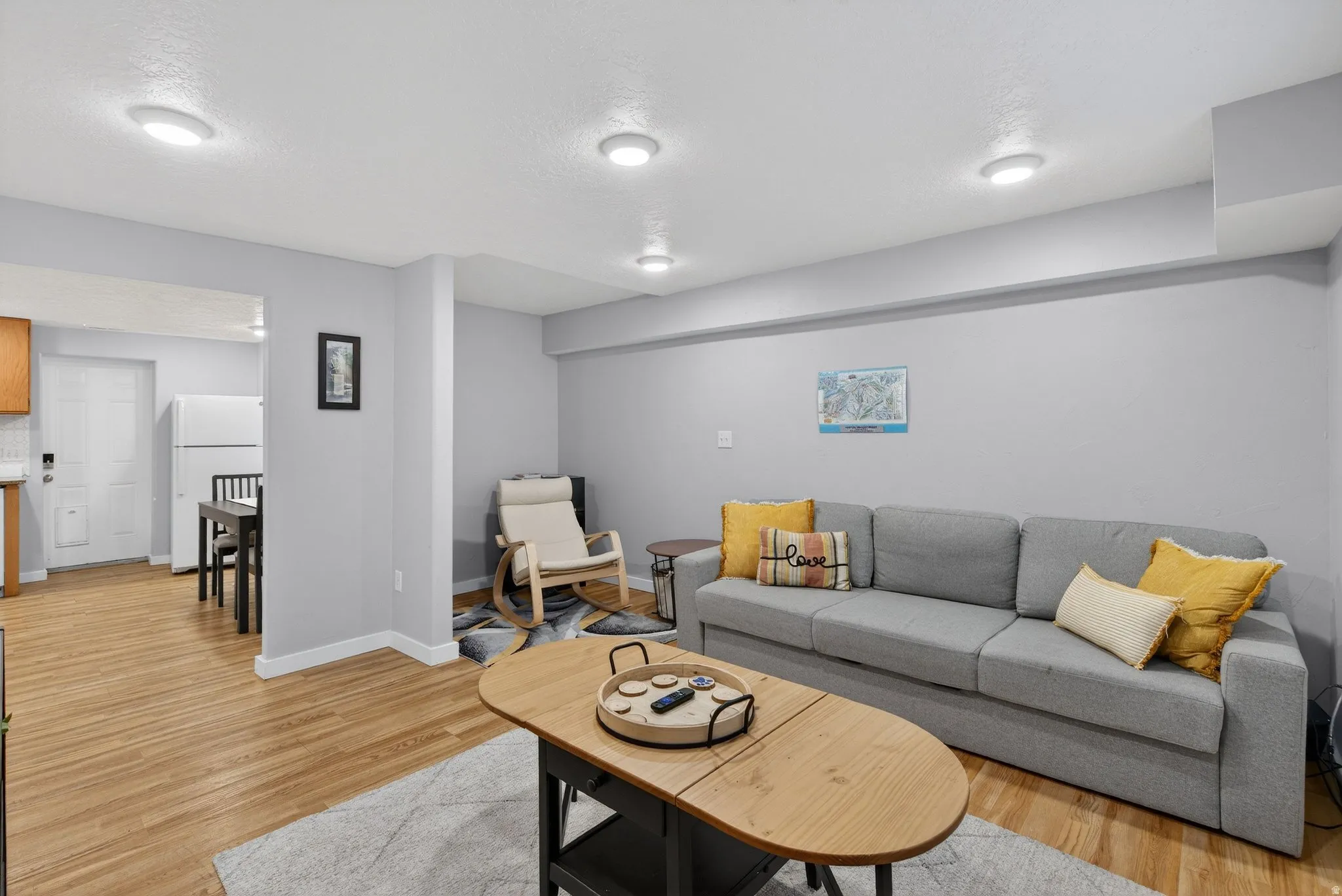 Living room featuring light wood finished floors