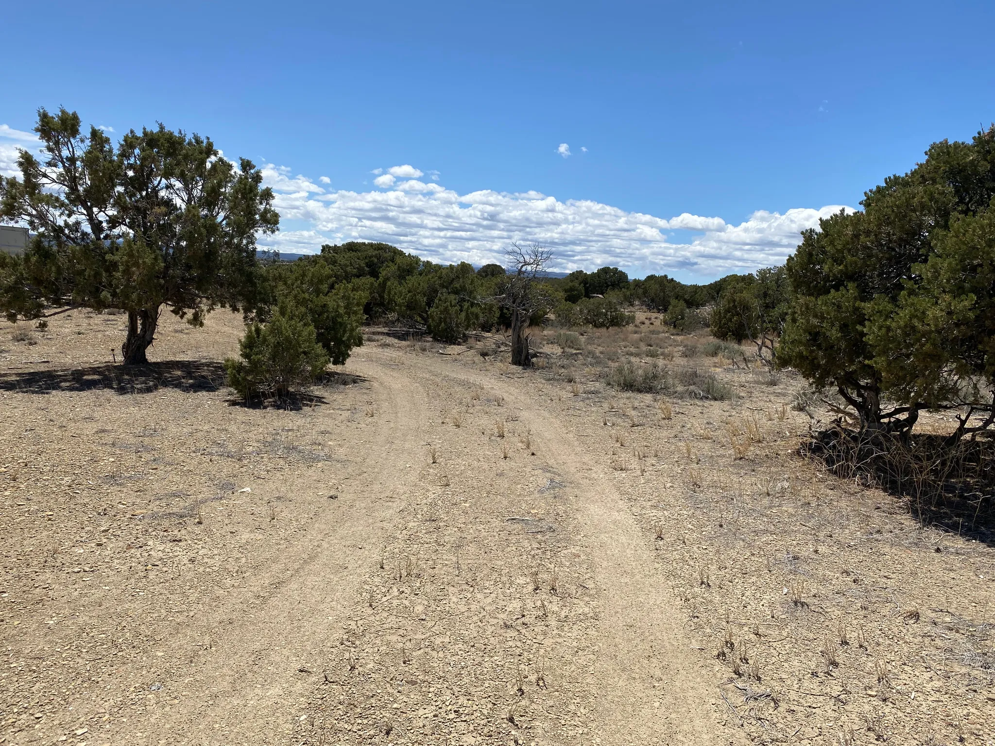 View of dirt / gravel road with a view of countryside