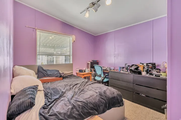Bedroom featuring vaulted ceiling
