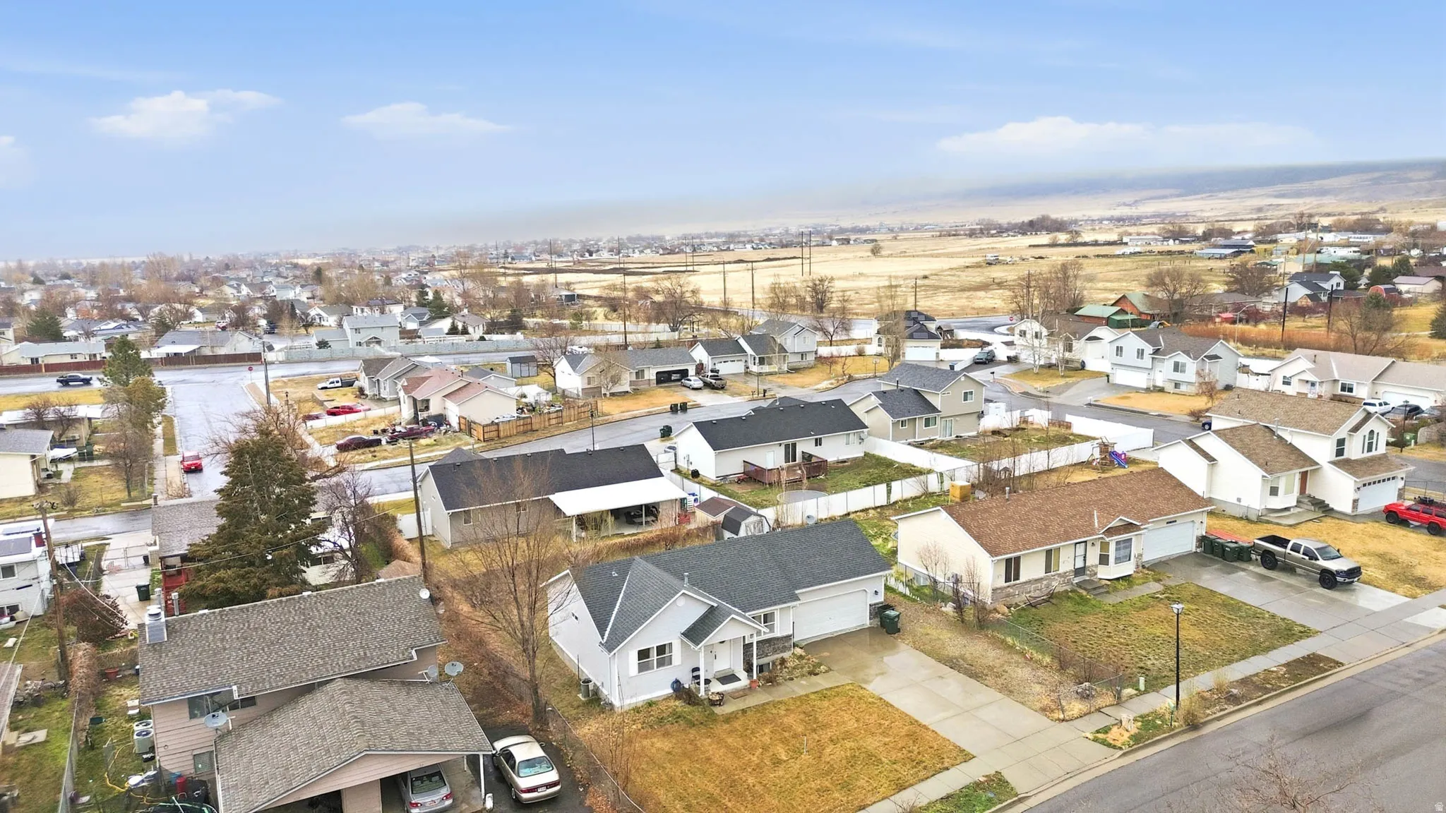 Aerial view of residential area