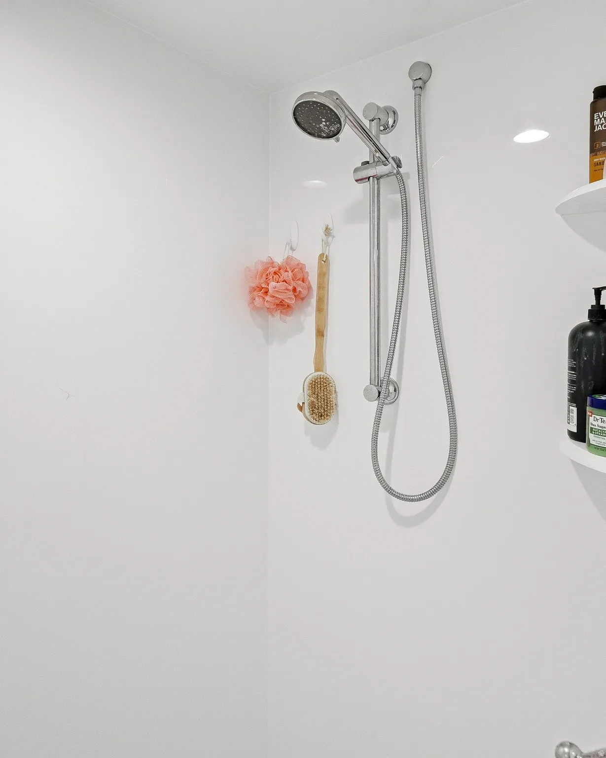 Bathroom view of a shower