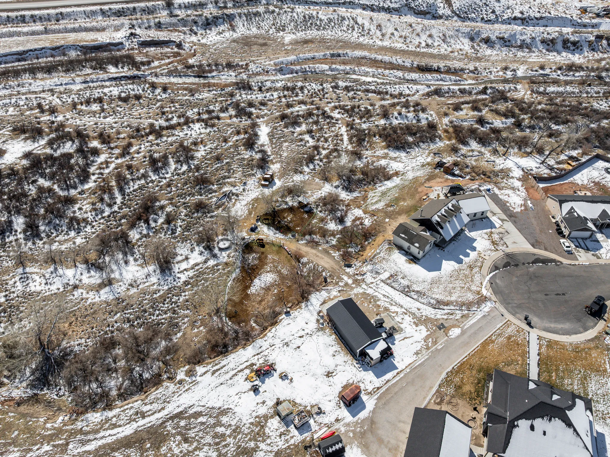 View of snowy aerial view