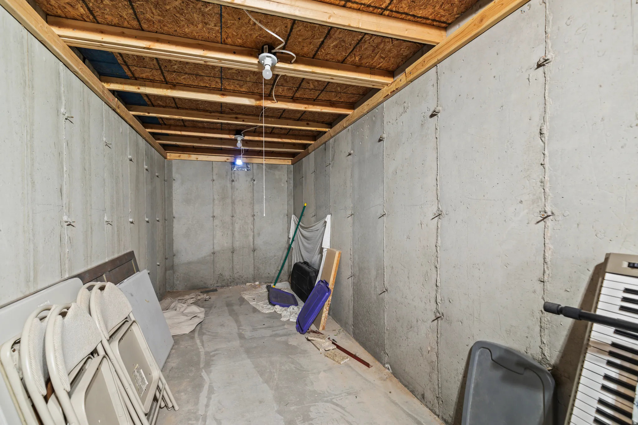 View of unfinished basement