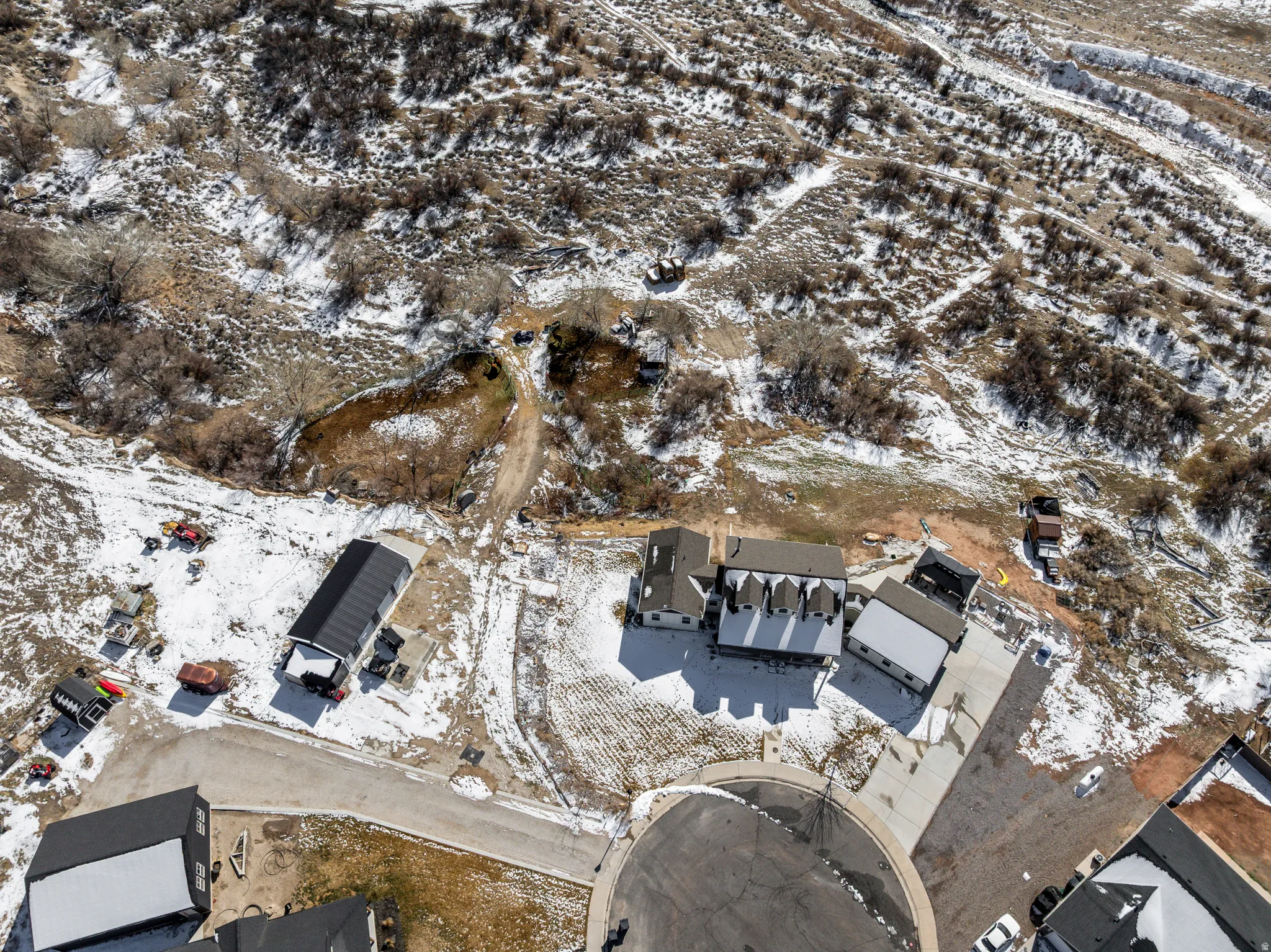 View of snowy aerial view