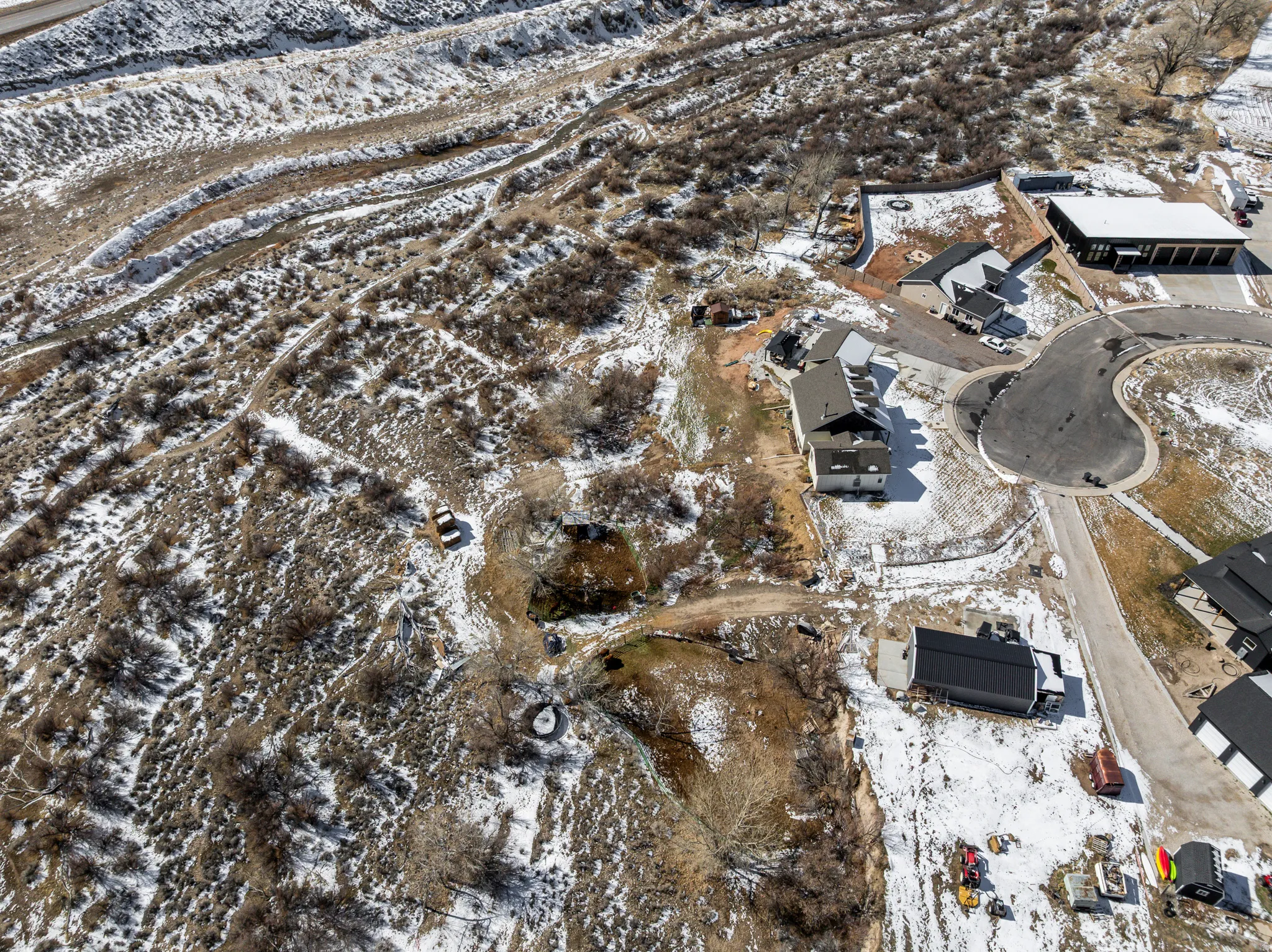 View of snowy aerial view