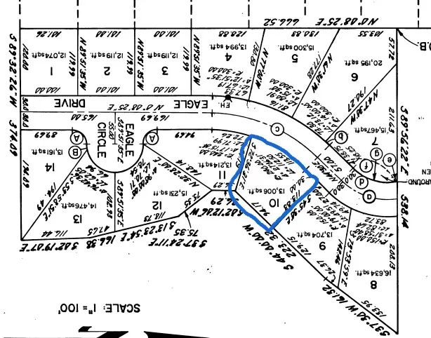 Map showing property parcels
