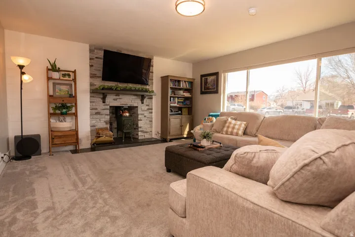 View of carpeted living room