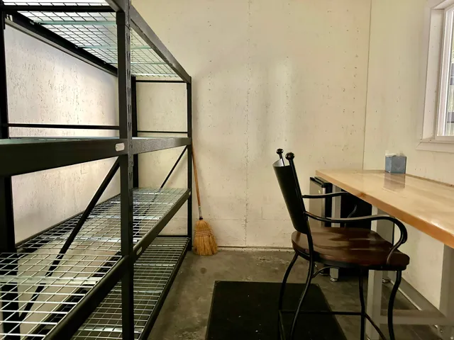 office in rear of RV garage