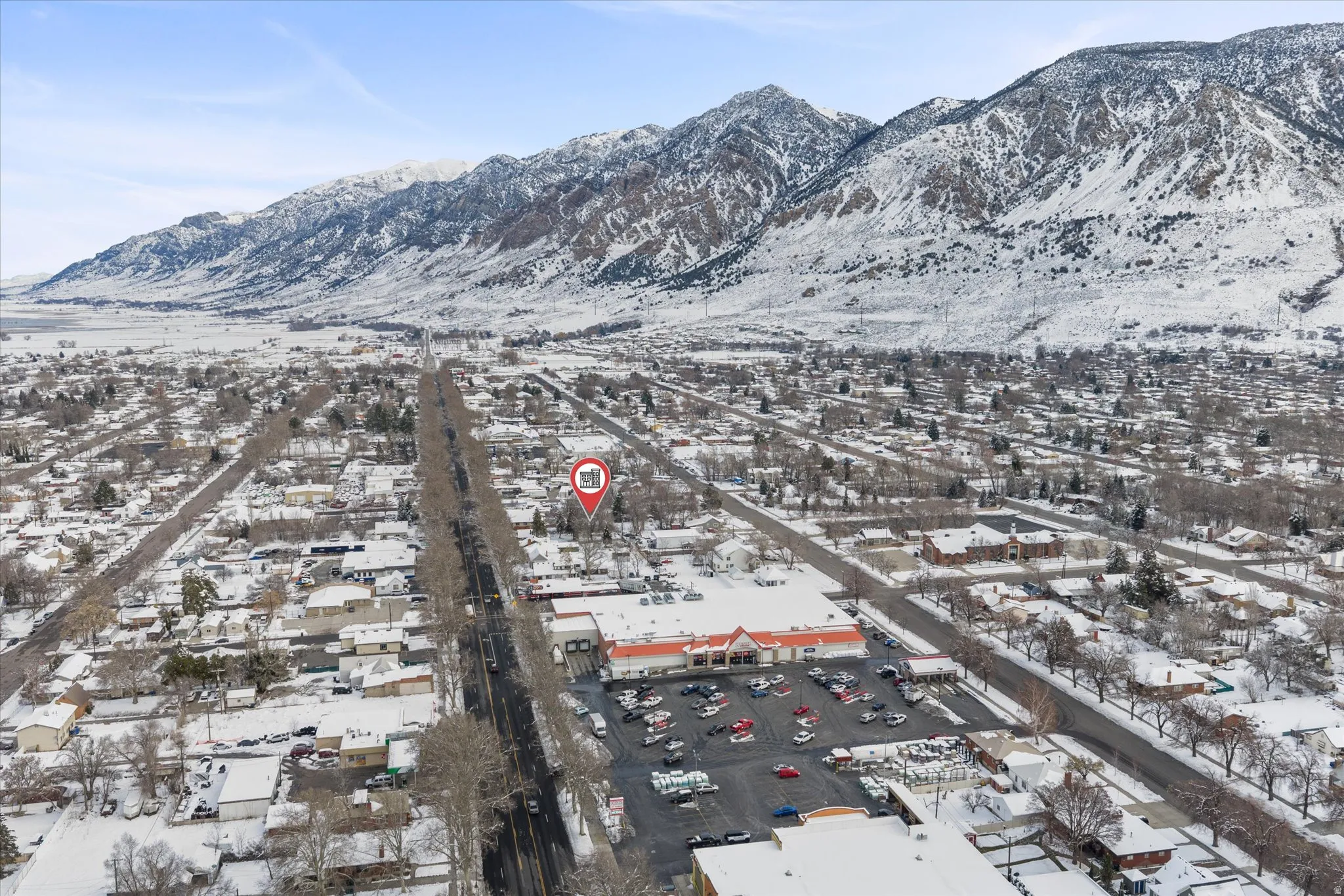 View of property location close to retail shops and located on Main Street