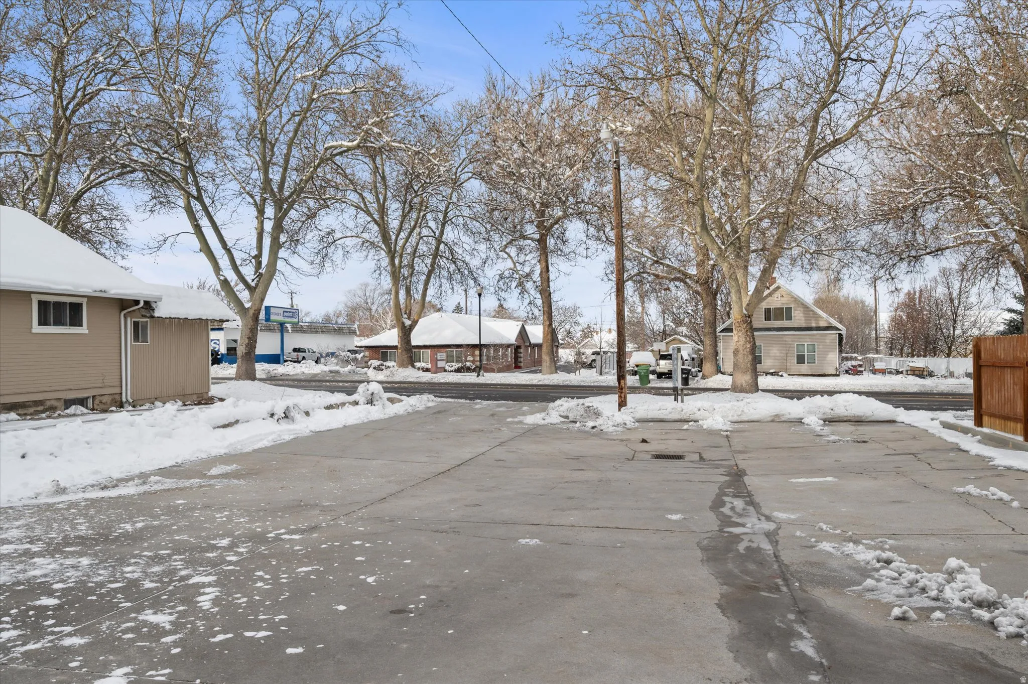 View of parking lot, Main Street, and a residential view