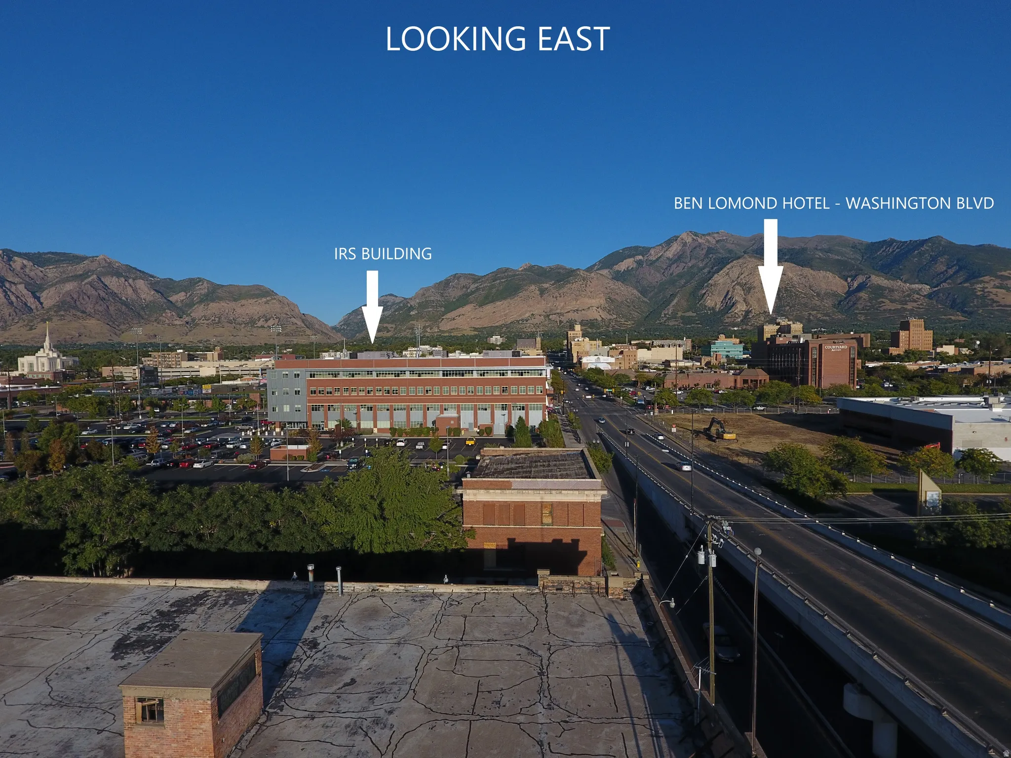 View of mountain background with nearby urban area