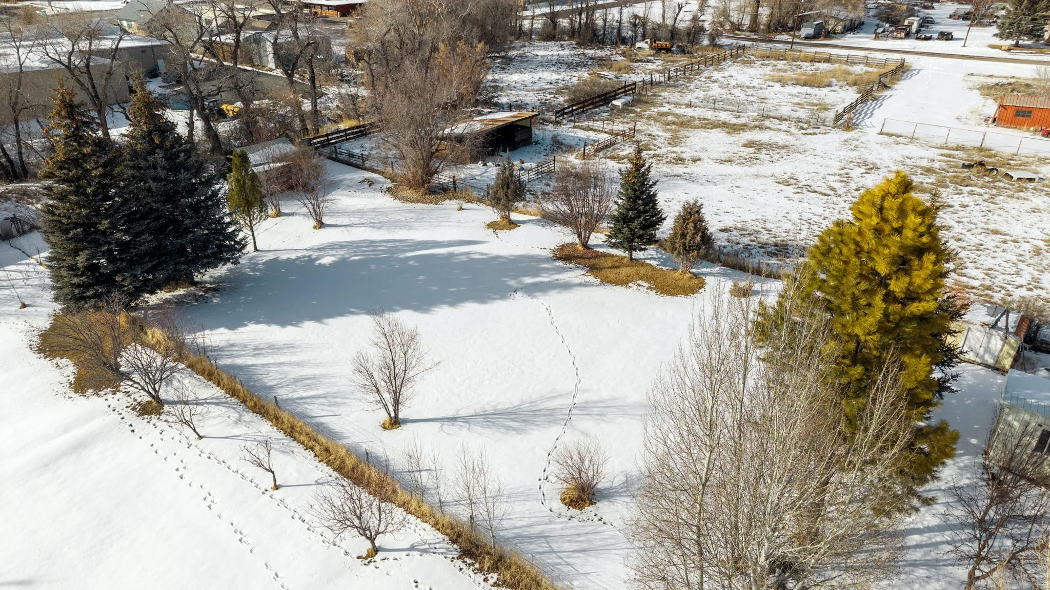 View of snowy aerial view