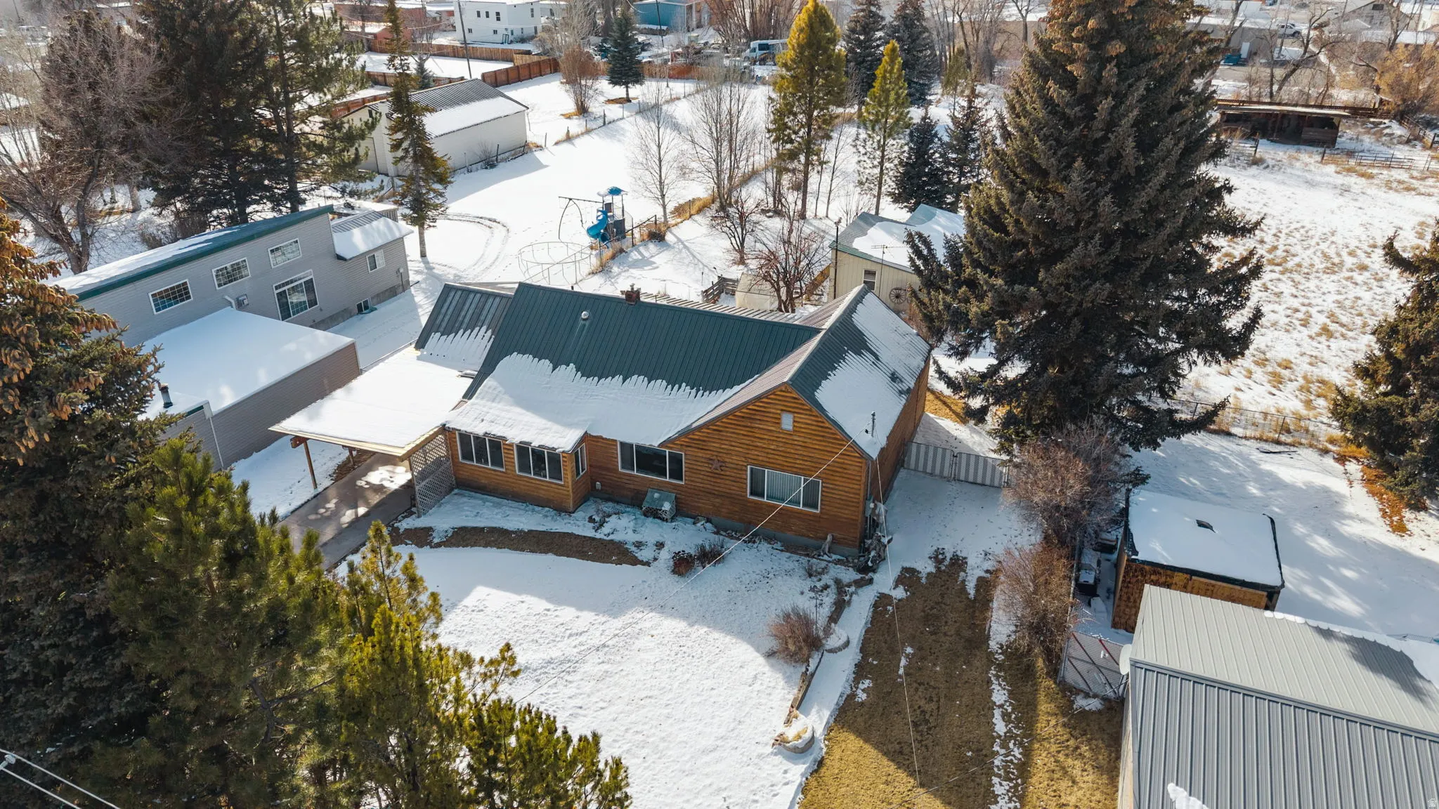 View of snowy aerial view