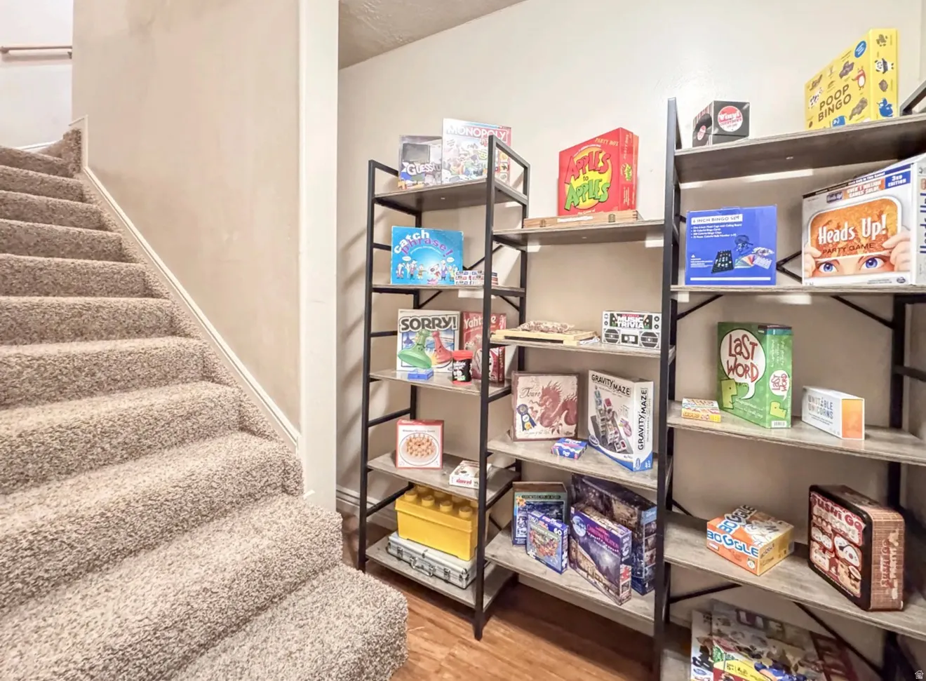 Stairway with wood finished floors