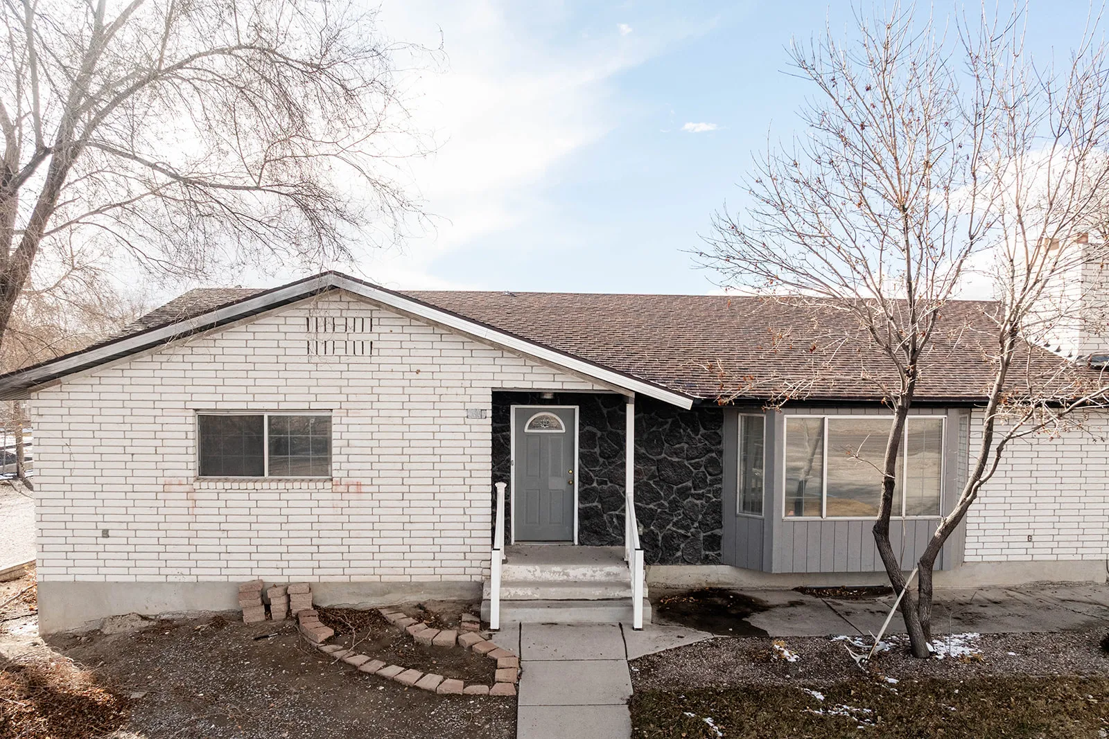View of single story home