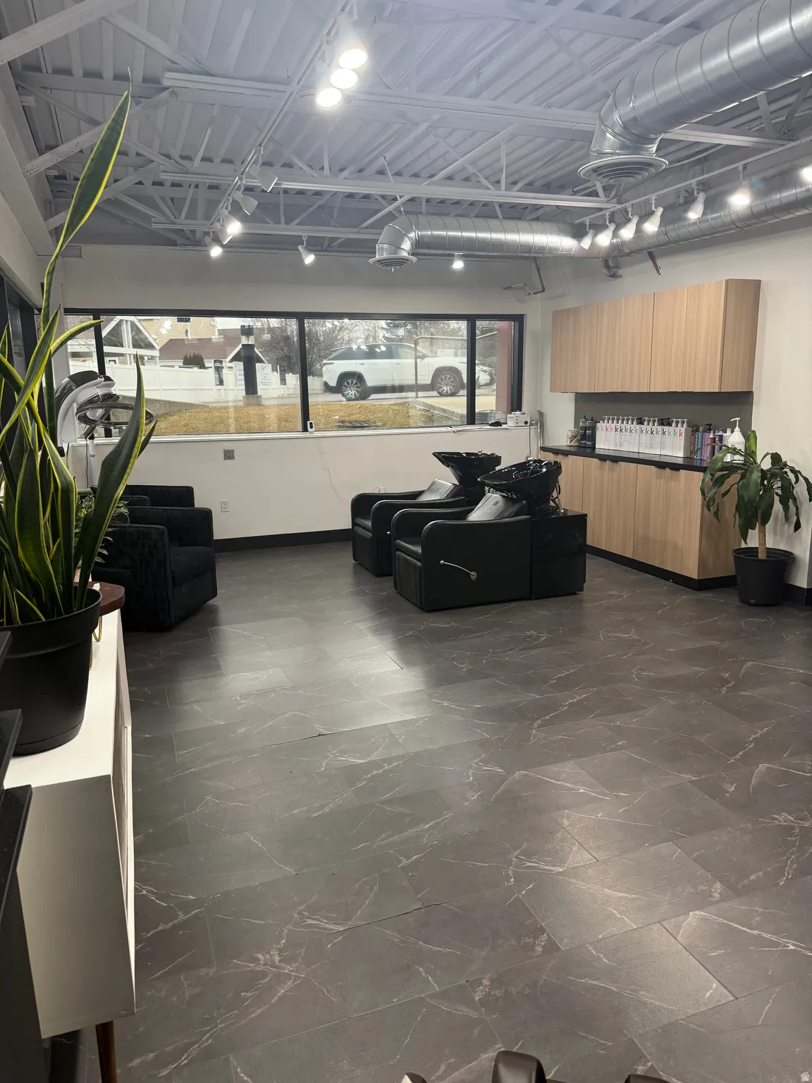 Common area with track lighting