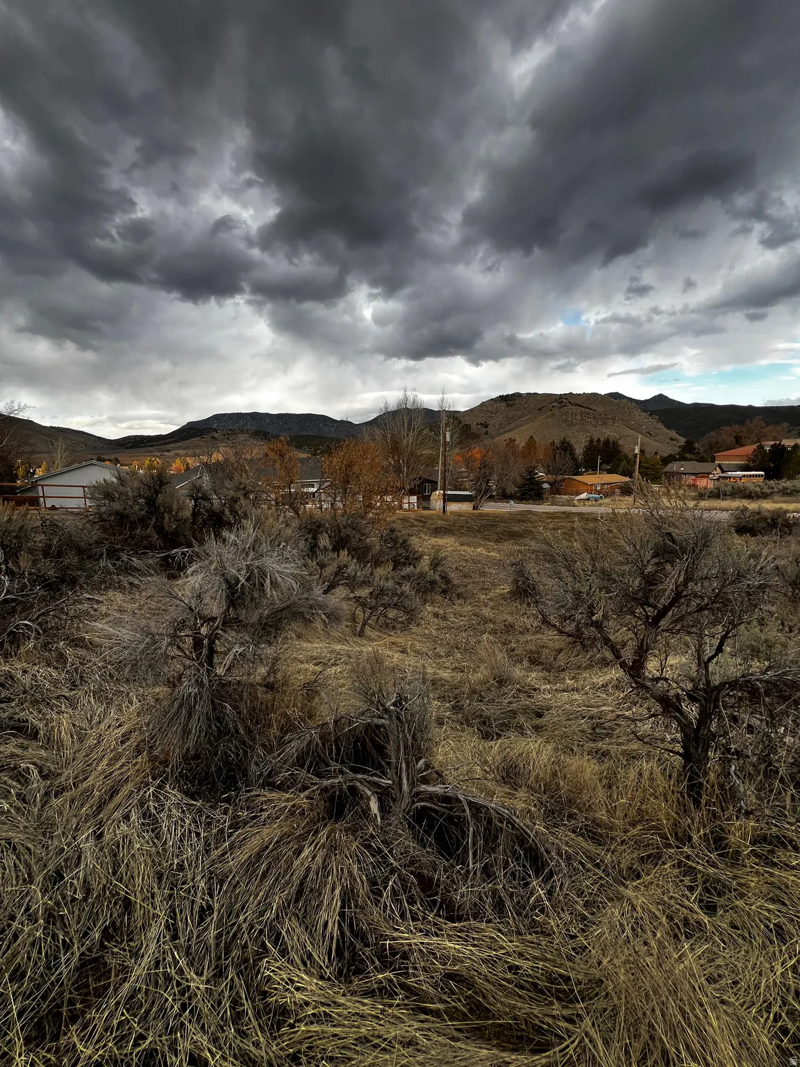 Mountain view with rural landscape