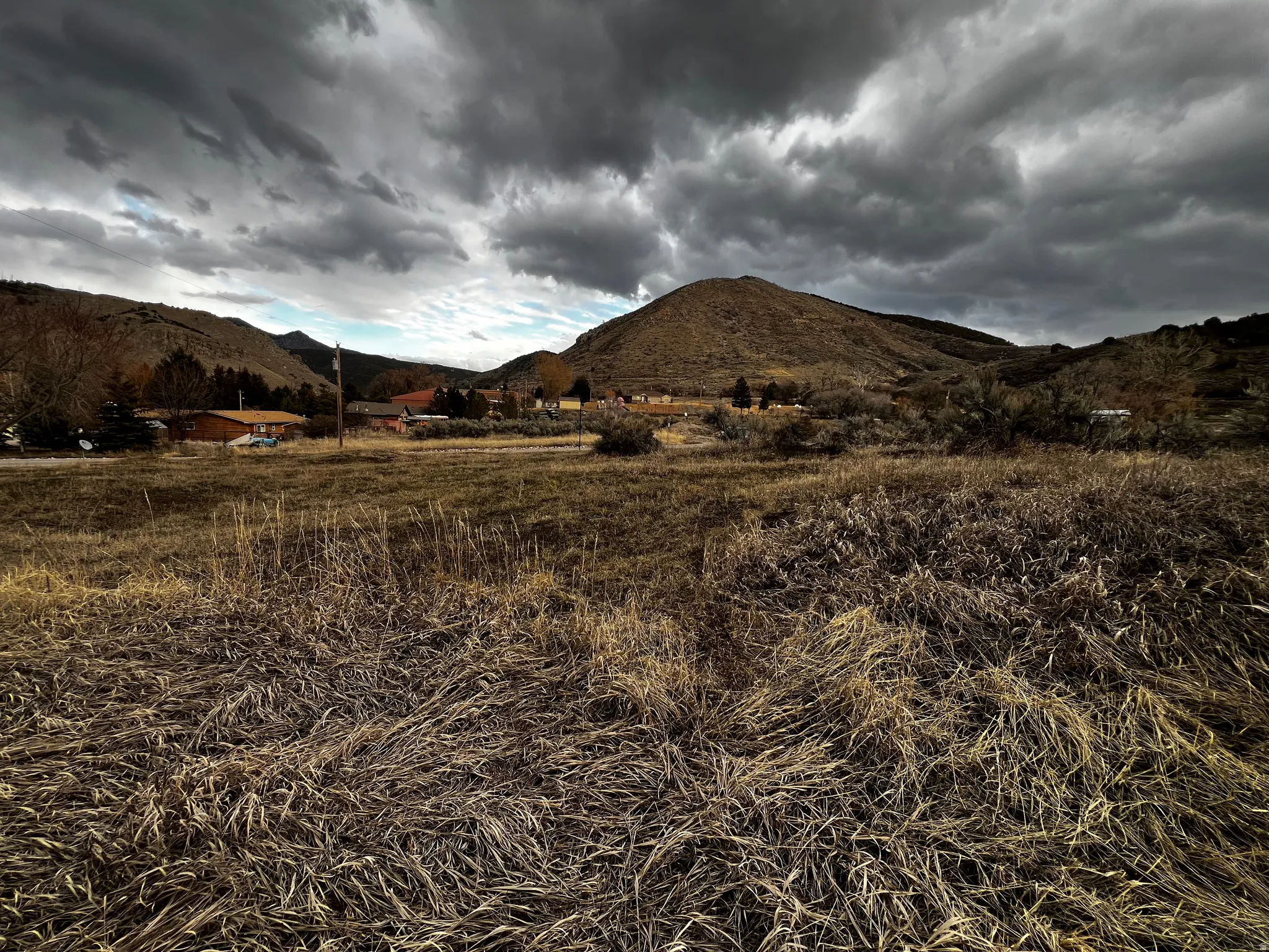 Mountain view with rural landscape